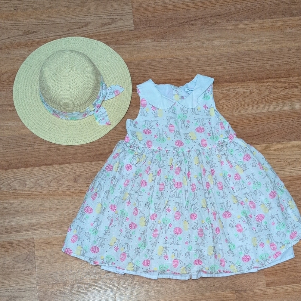 Cupcakes & Cashmere White Dress with Pink and Yellow Floral Easter Print